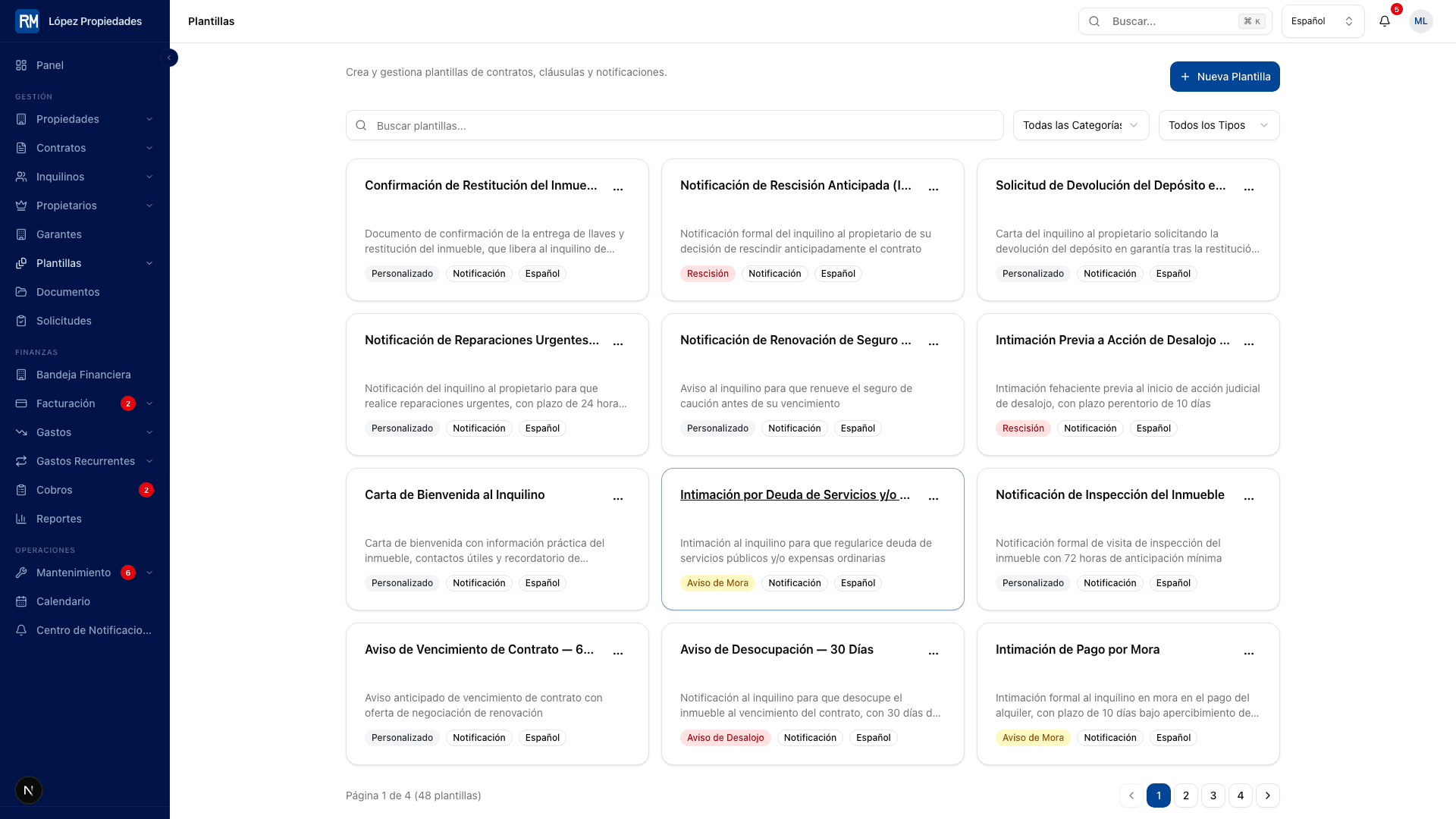 Vista previa de funcionalidades avanzadas de Renteric